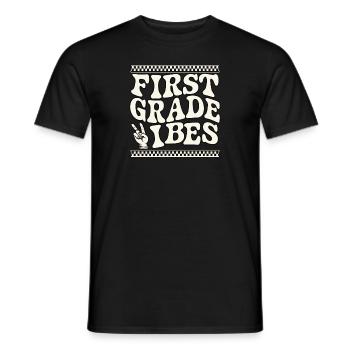 First Grade Vibes Checkerboard Design - Männer T-Shirt - Schwarz - Vorne - AI Model Male 178 light (178cm)