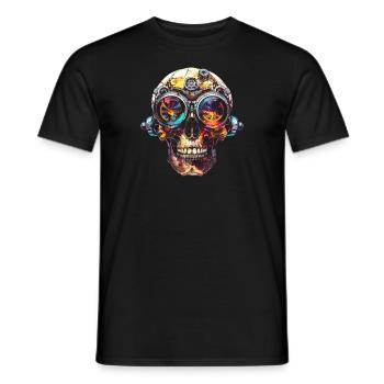 SkullPunk - Men's T-Shirt - black - Front - AI Model Male 178 light (178cm)