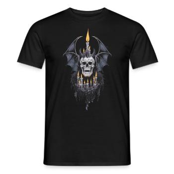 Gothic Tattooed Frau mit Kunstwerk und Rosen - Männer T-Shirt - Schwarz - Vorne - AI Model Male 178 light (178cm)