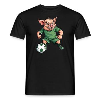 Piggy Footballer vert - T-shirt homme - noir - Devant - AI Model Male 178 light (178cm)