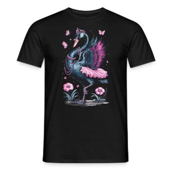 Eleganter Schwan für Schwan Fan - Männer T-Shirt - Schwarz - Vorne - AI Model Male 178 light (178cm)