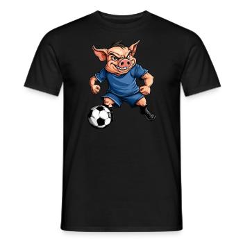 Cochon de football - T-shirt homme - noir - Devant - AI Model Male 178 light (178cm)