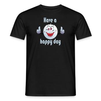 Have a happy day - Smiley - Men's T-Shirt - black - Front - AI Model Male 178 light (178cm)