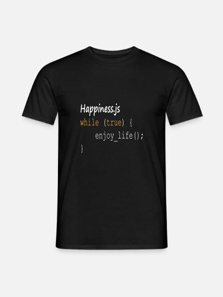 Dev JS Bonheur - T-shirt homme - noir