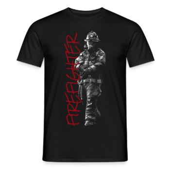 Chemise pompier insert chemise cadeau - T-shirt homme - noir - Devant - AI Model Male 178 light (178cm)