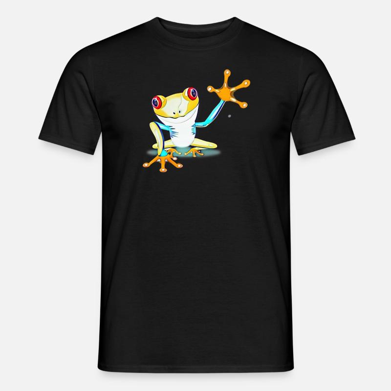Frosch bunt - Männer T-Shirt - Schwarz