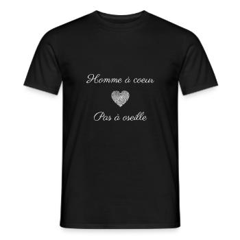 Homme à cœur - T-shirt homme - noir - Devant - AI Model Male 178 light (178cm)
