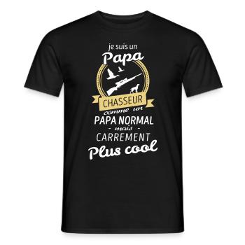 Je suis un papa chasseur carrément plus cool - T-shirt homme - noir - Devant - AI Model Male 178 light (178cm)
