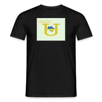 Ukraine U Alphabet Stand mit der Ukraine - Männer T-Shirt - Schwarz - Vorne - AI Model Male 178 light (178cm)