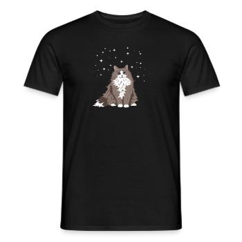 Chat noir aux yeux bleus - T-shirt homme - noir - Devant - AI Model Male 178 light (178cm)