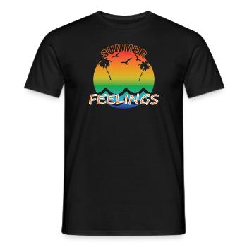 Summer Feelings - Men's T-Shirt - black - Front - AI Model Male 178 light (178cm)