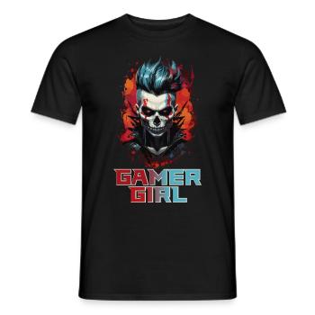 Gamer Girl: Post-Apocalyptic Gaming - Men's T-Shirt - black - Front - AI Model Male 178 light (178cm)