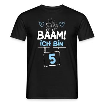 Bääm I'm 5 Tractor - Men's T-Shirt - black - Front - AI Model Male 178 light (178cm)