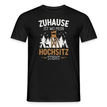 Jagd Jäger Hochsitz Rotwild Hirsch Jagen Lustig - Männer T-Shirt - Schwarz - Vorne - AI Model Male 178 light (178cm)