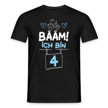 Bääm I'm 4 Tractor - Men's T-Shirt - black - Front - AI Model Male 178 light (178cm)