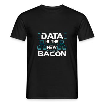 DBA: Data is the new bacon - Men's T-Shirt - black - Front - AI Model Male 178 light (178cm)