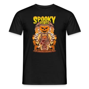 Halloween Pumpkin Horror - Men's T-Shirt - black - Front - AI Model Male 178 light (178cm)