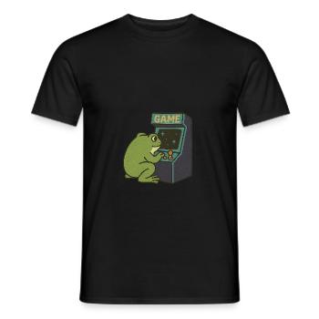 Design Frog Arcade - T-shirt homme - noir - Devant - AI Model Male 178 light (178cm)