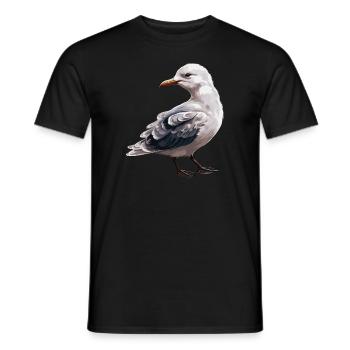 Baby Seagull Seabird - Men's T-Shirt - black - Front - AI Model Male 178 light (178cm)