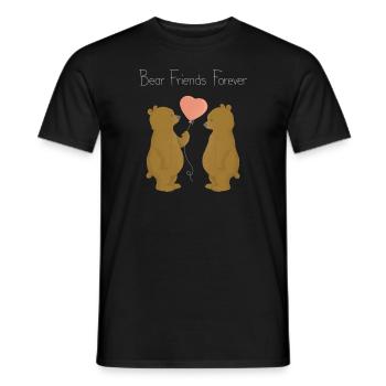 Bear Bear Friends BFF Meilleurs amis Forever Heart - T-shirt homme - noir - Devant - AI Model Male 178 light (178cm)