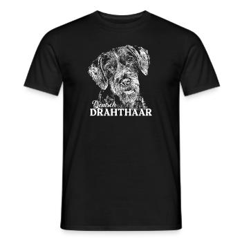 German Wirehaired - Men's T-Shirt - black - Front - AI Model Male 178 light (178cm)