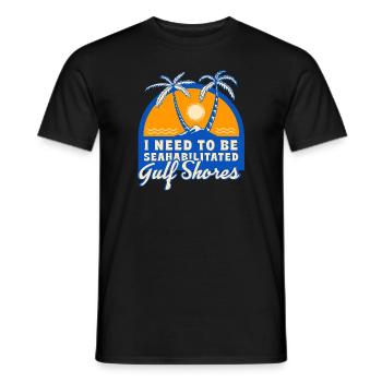 J’ai besoin d’être séahabilité Gulf Shores Summer - T-shirt homme - noir - Devant - AI Model Male 178 light (178cm)