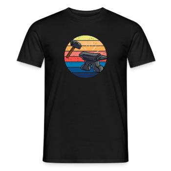 Schmied Vintage Goldschmied Amboss Schmiedekunst - Männer T-Shirt - Schwarz - Vorne - AI Model Male 178 light (178cm)