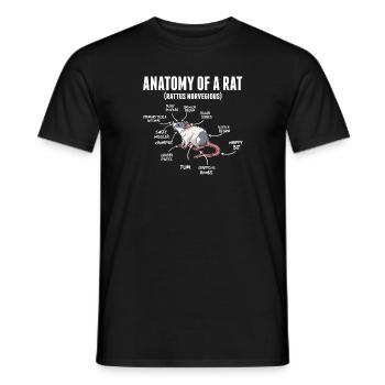 Anatomie Ratte Nagetier Haustier Ratten Rats - Männer T-Shirt - Schwarz - Vorne - AI Model Male 178 light (178cm)