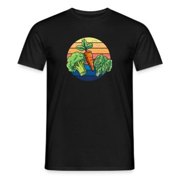 Vegan Vintage Vegetarian Animal Welfare Organic - Männer T-Shirt - Schwarz - Vorne - AI Model Male 178 light (178cm)