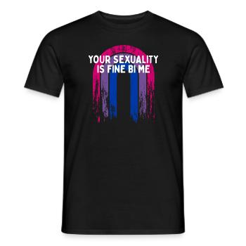 Ta sexualité est bien Bi Me Bisexuel - T-shirt homme - noir - Devant - AI Model Male 178 light (178cm)