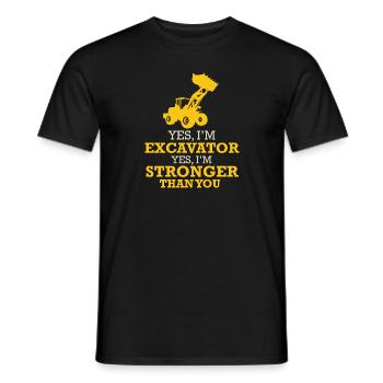Bagger Baustelle Fahrzeuge Baggern Baggerfahrer - Männer T-Shirt - Schwarz - Vorne - AI Model Male 178 light (178cm)