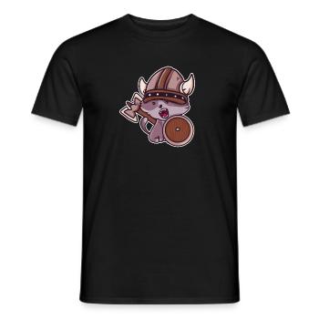 Wikinger Katze Kinder Valhalla Krieger - Männer T-Shirt - Schwarz - Vorne - AI Model Male 178 light (178cm)