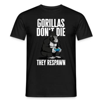 Gorillas don't die, they respawn - Männer T-Shirt - Schwarz - Vorne - AI Model Male 178 light (178cm)