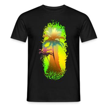 Palmen bunt - so sieht Urlaub aus - Männer T-Shirt - Schwarz - Vorne - AI Model Male 178 light (178cm)