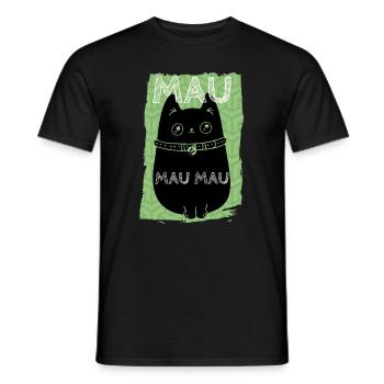MAU MAU MAU - cat lover animal love cute pet - Männer T-Shirt - Schwarz - Vorne - AI Model Male 178 light (178cm)