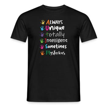 Toujours unique Totalement Intelligent Mystérieux - T-shirt homme - noir - Devant - AI Model Male 178 light (178cm)