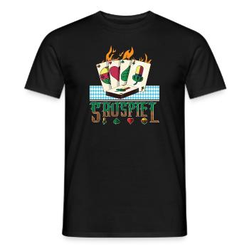 Brennende Schafkopf Karten - Männer T-Shirt - Schwarz - Vorne - AI Model Male 178 light (178cm)