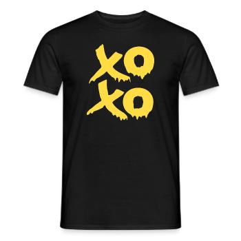 Xoxo Umarmungen und Küsse in Gelb - Männer T-Shirt - Schwarz - Vorne - AI Model Male 178 light (178cm)