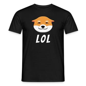LOL - Chien Shiba-Inu au grand sourire Kawaii - T-shirt homme - noir - Devant - AI Model Male 178 light (178cm)