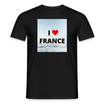I love France - Men's T-Shirt - black - Front - AI Model Male 178 light (178cm)