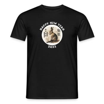 Chines New Year 2023 - Happy New Year Rabbit - Männer T-Shirt - Schwarz - Vorne - AI Model Male 178 light (178cm)