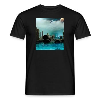 Ruine d’eau - T-shirt homme - noir - Devant - AI Model Male 178 light (178cm)