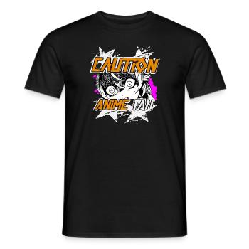 Japanese Anime Manga Girl Streetwear - Men's T-Shirt - black - Front - AI Model Male 178 light (178cm)