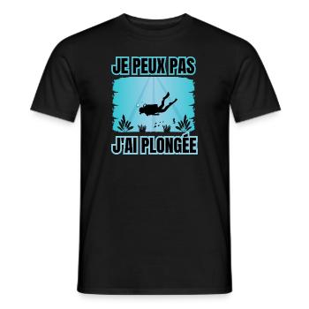 je peux pas j'ai plongée - T-shirt homme - noir - Devant - AI Model Male 178 light (178cm)