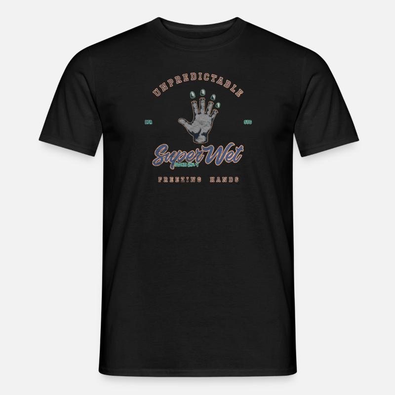 Unpredictable freezing hands (weathered) - Men’s T-shirt - black