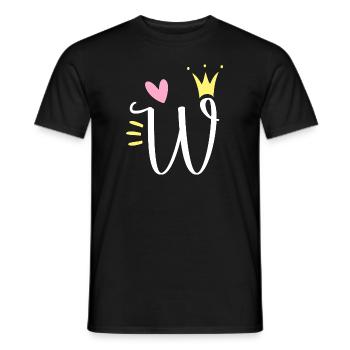 Letter W Initial Letter Crown - Men's T-Shirt - black - Front - AI Model Male 178 light (178cm)
