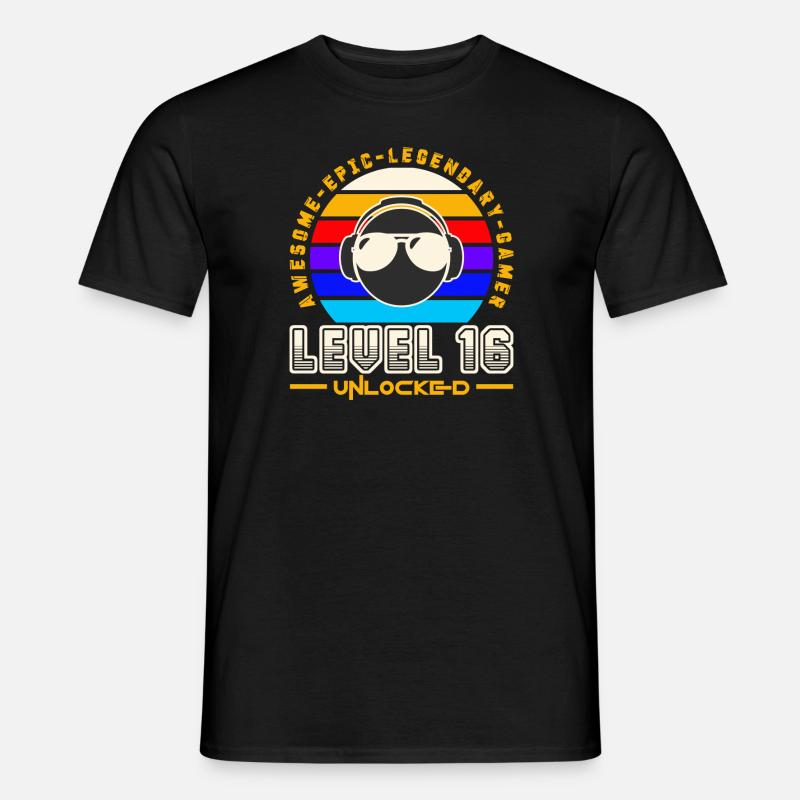 Stufe 16 - Männer T-Shirt - Schwarz