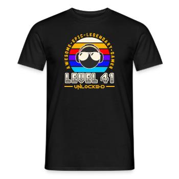 Level 41 - Men's T-Shirt - black - Front - AI Model Male 178 light (178cm)