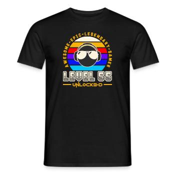 Level 55 - Men's T-Shirt - black - Front - AI Model Male 178 light (178cm)