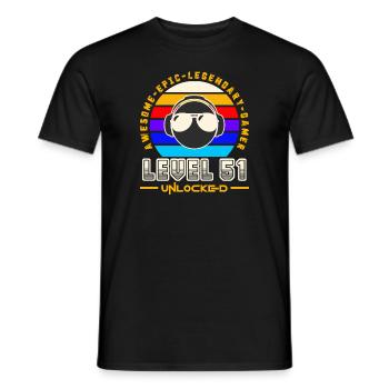 Level 51 - Men's T-Shirt - black - Front - AI Model Male 178 light (178cm)